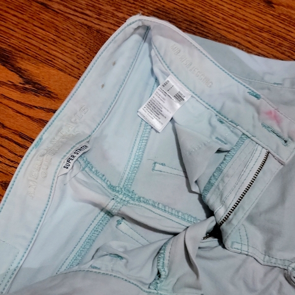 Size 4 regular American eagle super stretch mid rise mint jeggings - Picture 2 of 3